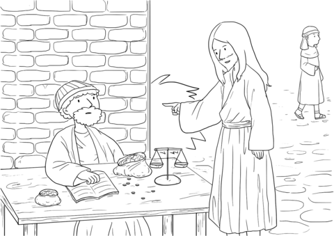 Luke 5 27 Jesus Calls A Tax Collector Coloring Page